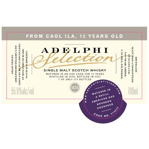 Adelphi Selection Caol Ila 12 Year Old 2012 - Main Street Liquor