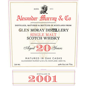 Alexander Murray Glen Moray 20 Year Old 2001 - Main Street Liquor