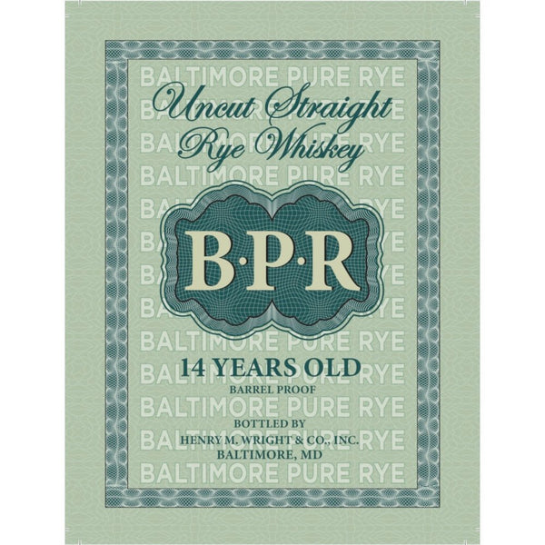 Baltimore Pure Rye 14 Year Old Uncut Straight Rye - Main Street Liquor