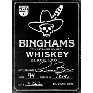 Bingham’s Bourbon Black A Certified Texas Whiskey™ by Ryan Bingham - Main Street Liquor