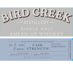Bird Creek Cask Strength American Single Malt Whiskey - Main Street Liquor