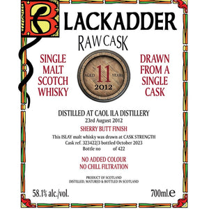Blackadder Raw Cask Caol Ila 11 Year Old 2012 - Main Street Liquor