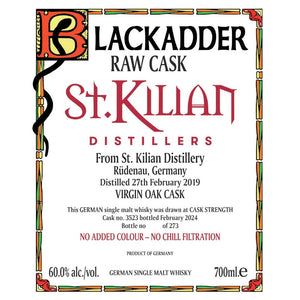 Blackadder Raw Cask St. Kilian Single Malt 2024 Release - Main Street Liquor