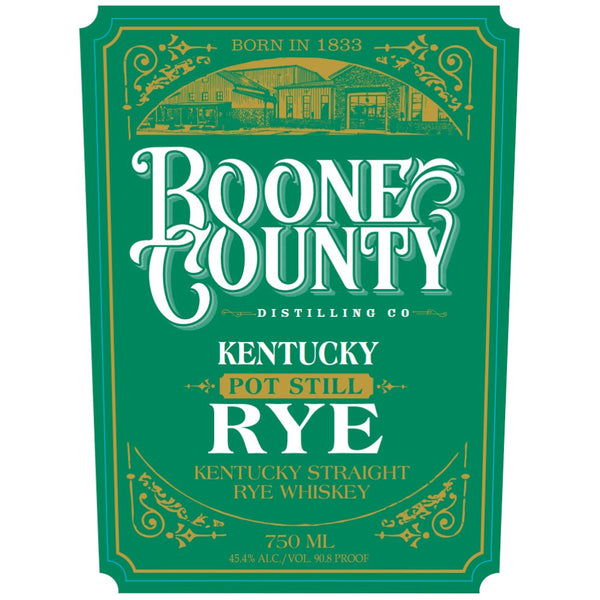 Boone County Kentucky Pot Still Rye Whiskey - Main Street Liquor