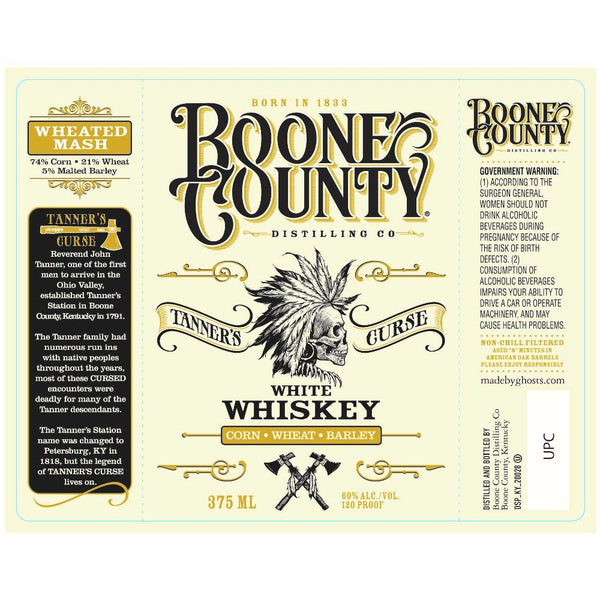 Boone County Tanner’s Curse Wheated Mash White Whiskey - Main Street Liquor