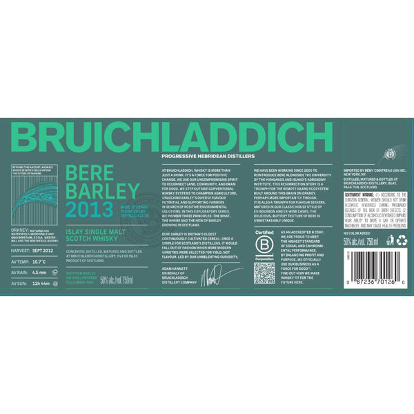 Bruichladdich Bere Barley 2013 - Main Street Liquor