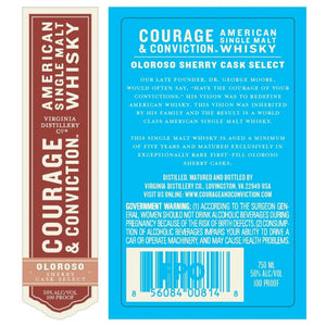 Courage & Conviction Oloroso Sherry Cask Select Single Malt Whisky - Main Street Liquor