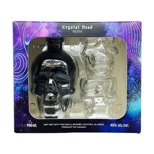 Crystal Head Black Onyx Vodka Gift Set With 2 Skull Cocktail Glasses - Main Street Liquor