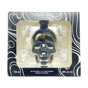 Crystal Head Black Onyx Vodka Gift Set With 4 Skull Shot Glasses - Main Street Liquor