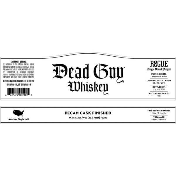 Dead Guy Pecan Cask Finished Whiskey - Main Street Liquor
