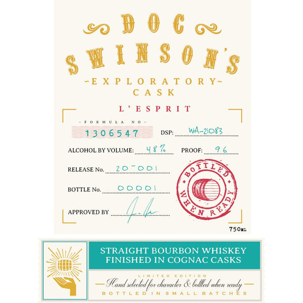 Doc Swinson’s Exploratory Cask L’Esprit Straight Bourbon - Main Street Liquor