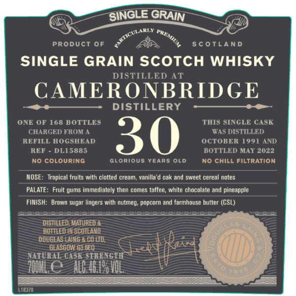 Douglas Laing Old Particular Single Grain Cameronbridge 30 Year Old - Main Street Liquor