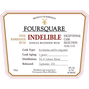 Foursquare Indelible Single Blended Rum - Main Street Liquor