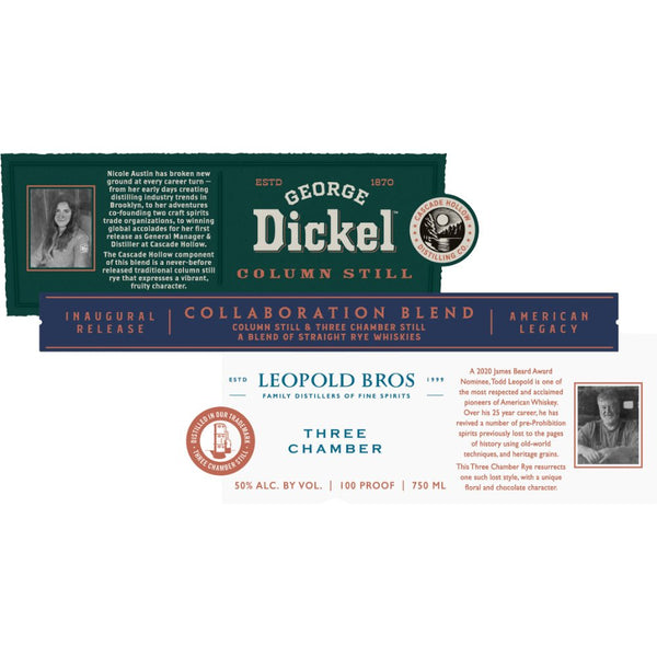 George Dickel & Leopold Bros Three Chamber Rye Collaboration Blend - Main Street Liquor