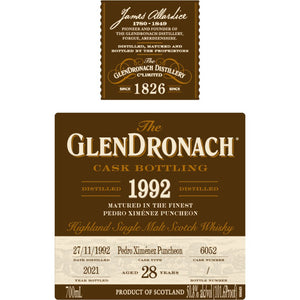 GlenDronach 28 Year Old 1992 Single Cask #6052 - Main Street Liquor