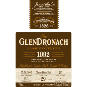 GlenDronach 29 Year Old 1992 Cask #217 - Main Street Liquor