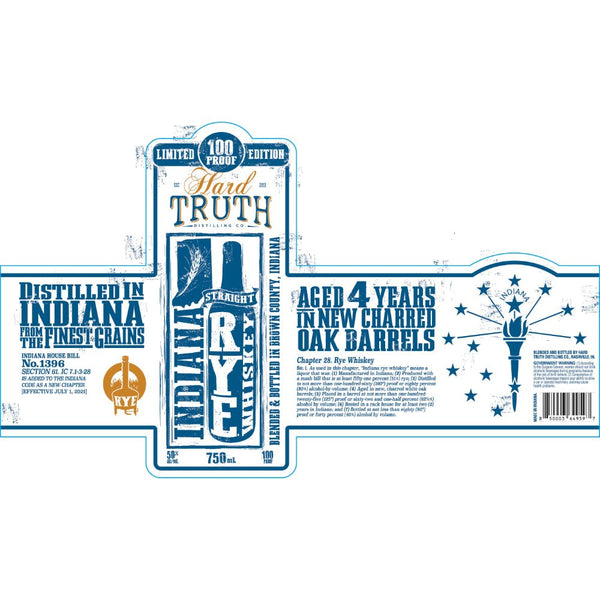 Hard Truth 100 Proof Indiana Straight Rye Limited Edition - Main Street Liquor