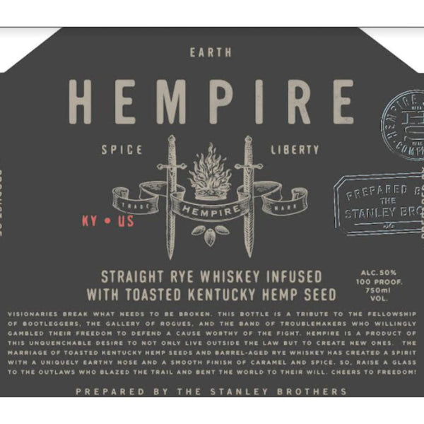 Hempshire Rye Infused with Toasted Kentucky Hemp Seed - Main Street Liquor