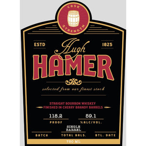 Hugh Hamer Cask Strength Straight Bourbon Finished in Cherry Brandy Barrels - Main Street Liquor