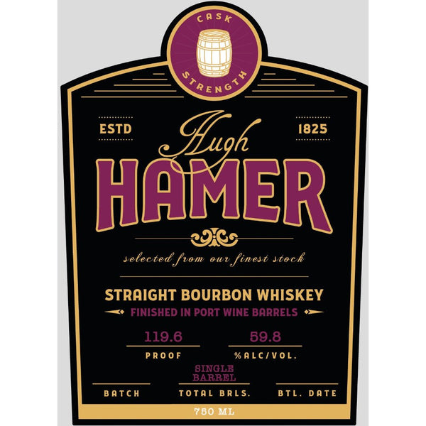Hugh Hamer Single Barrel Bourbon Finished in Port Wine Barrels - Main Street Liquor