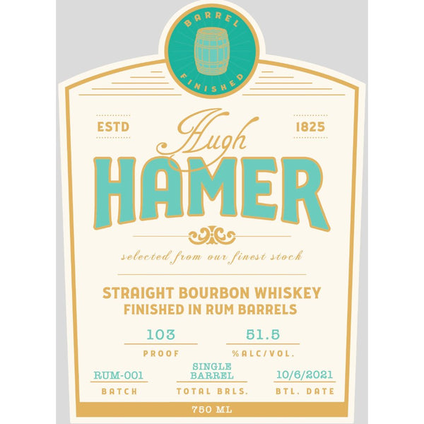 Hugh Hamer Straight Bourbon Finished in Rum Barrels - Main Street Liquor
