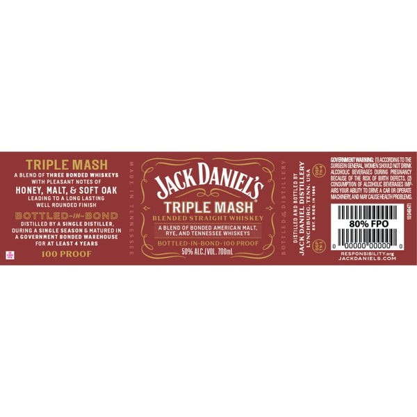 Jack Daniel’s Triple Mash Bottled in Bond Whiskey - Main Street Liquor