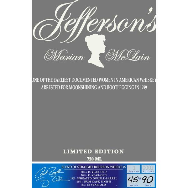 Jefferson’s Marian McLain Blended Bourbon Limited Edition - Main Street Liquor