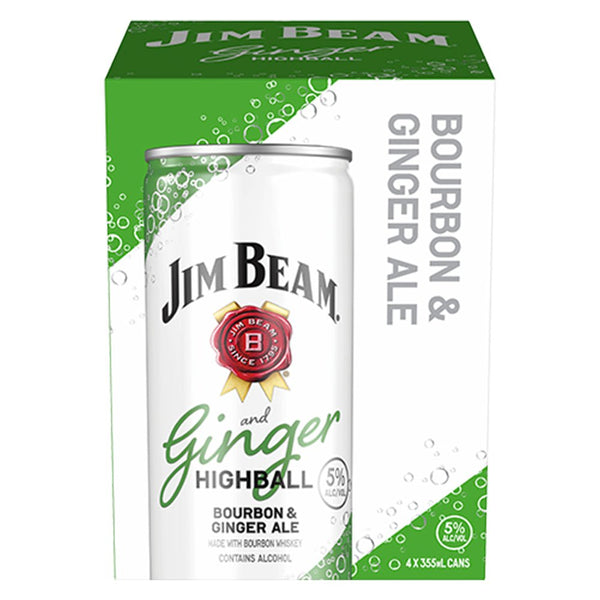 Jim Beam Ginger Highball Bourbon & Ginger Ale 4pk - Main Street Liquor