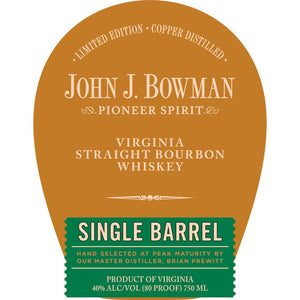 John J. Bowman Single Barrel Bourbon Limited Edition - Main Street Liquor