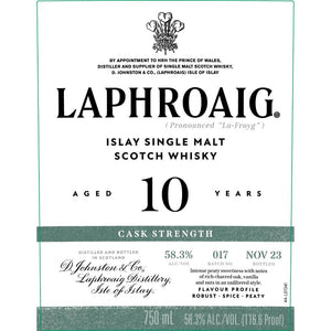 Laphroaig 10 Year Old Cask Strength Batch 017 - Main Street Liquor
