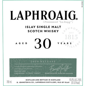 Laphroaig 30 Year Old 2024 Release - Main Street Liquor