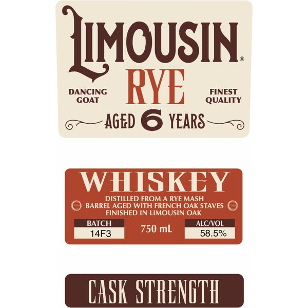 Limousin 6 Year Old Cask Strength Rye - Main Street Liquor