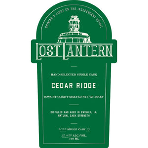 Lost Lantern Cedar Ridge Iowa Straight Malted Rye - Main Street Liquor