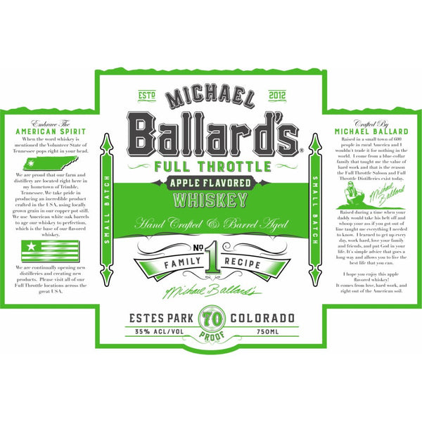 Michael Ballard’s Full Throttle Apple Flavored Whiskey - Main Street Liquor