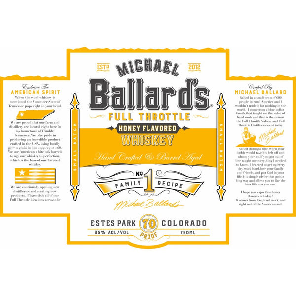 Michael Ballard’s Full Throttle Honey Flavored Whiskey - Main Street Liquor
