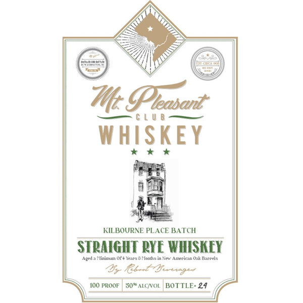 Mt. Pleasant Club Whiskey Kilbourne Place Batch Straight Rye - Main Street Liquor