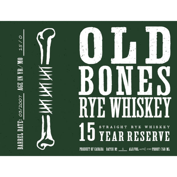 Old Bones 15 Year Reserve Rye Whiskey - Main Street Liquor