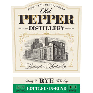 Old Pepper Bottled in Bond Straight Rye Whiskey - Main Street Liquor