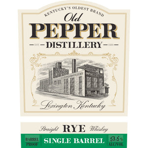 Old Pepper Single Barrel Barrel Proof Rye - Main Street Liquor