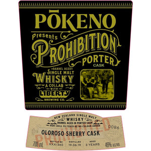Pōkeno Prohibition Porter Oloroso Sherry Cask Single Malt Whisky - Main Street Liquor