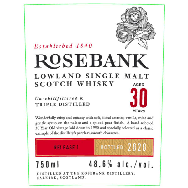 Rosebank 30 Year Old Vintage Release #1 Bottled In 2020 - Main Street Liquor