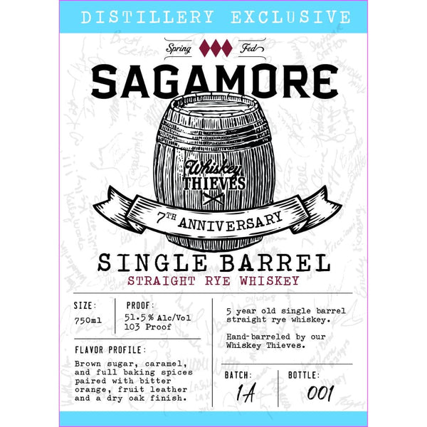 Sagamore 7th Anniversary Single Barrel Straight Rye Whiskey - Main Street Liquor