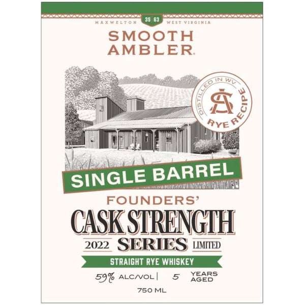 Smooth Ambler Single Barrel Founder’s Cask Strength Series Rye 2022 - Main Street Liquor
