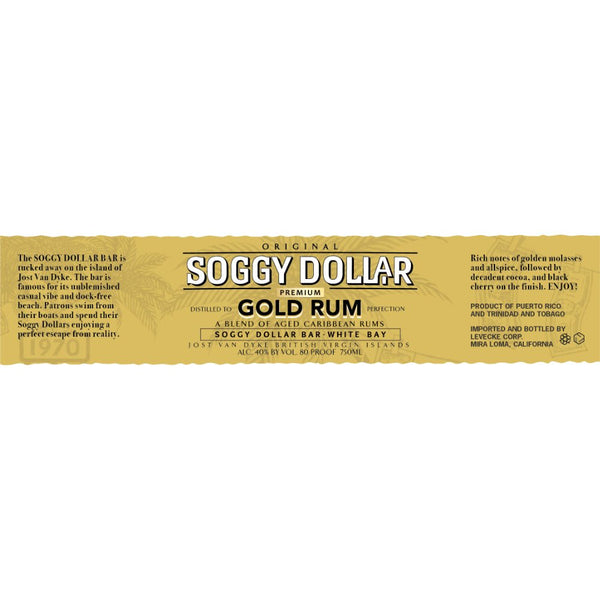 Soggy Dollar Premium Gold Rum - Main Street Liquor