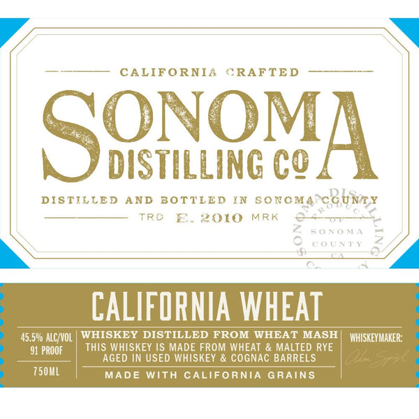 Sonoma California Wheat Whiskey - Main Street Liquor