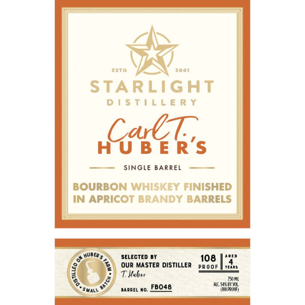 Starlight Bourbon Finished in Apricot Brandy Barrels - Main Street Liquor