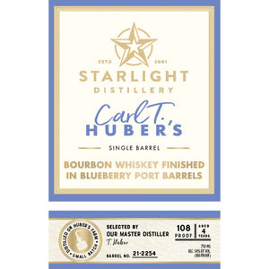 Starlight Bourbon Finished in Blueberry Port Barrels - Main Street Liquor