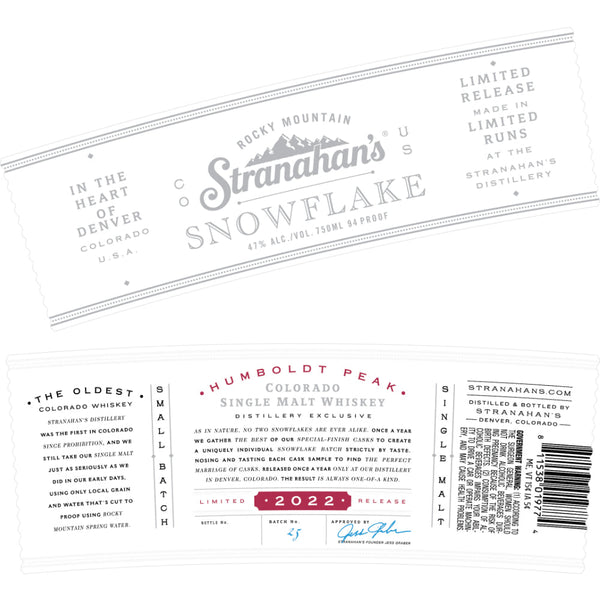 Stranahan's Snowflake 2022 - Main Street Liquor