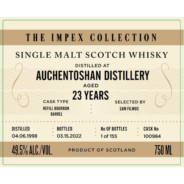 The ImpEx Collection Auchentoshan Distillery 23 Year Old - Main Street Liquor