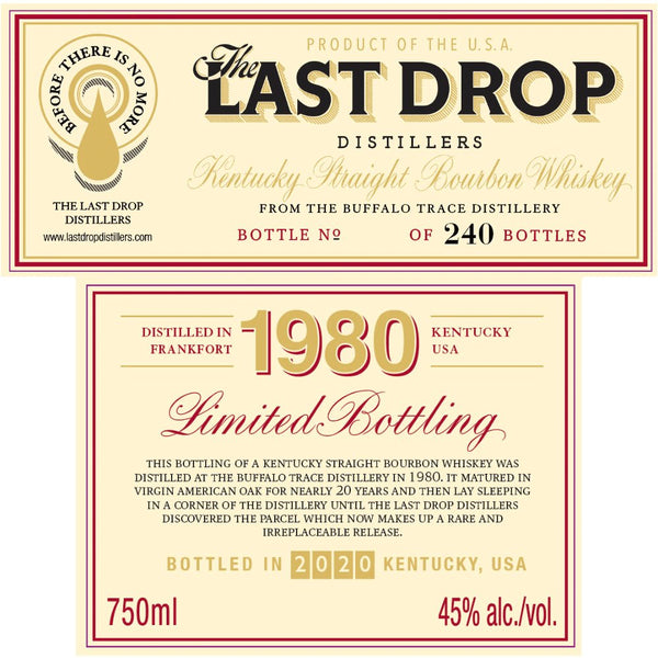 The Last Drop Distillers Buffalo Trace 1980 - Main Street Liquor